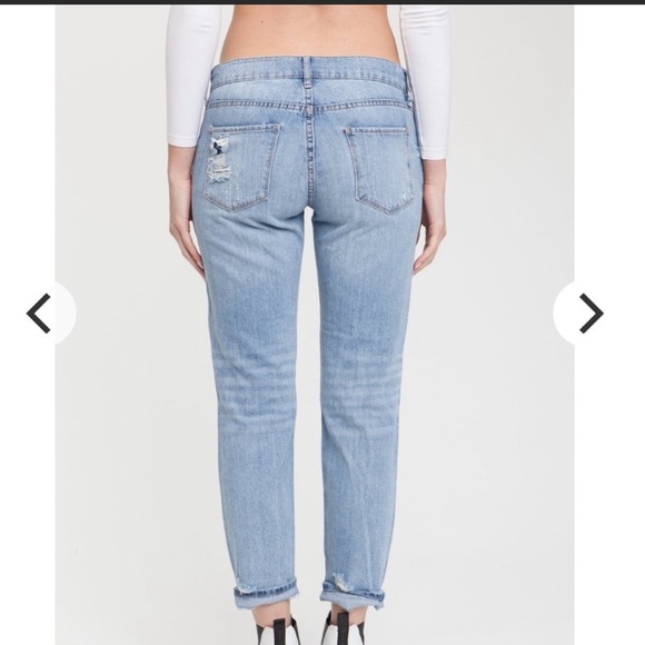 PISTOLA Distressed Low Rise Boyfriend Denim Jeans - Picture 2 of 4